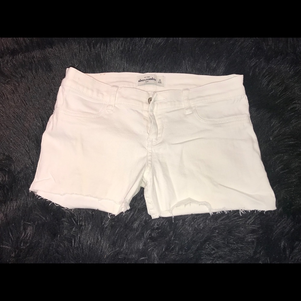 Abercrombie and Fitch white jean shorts